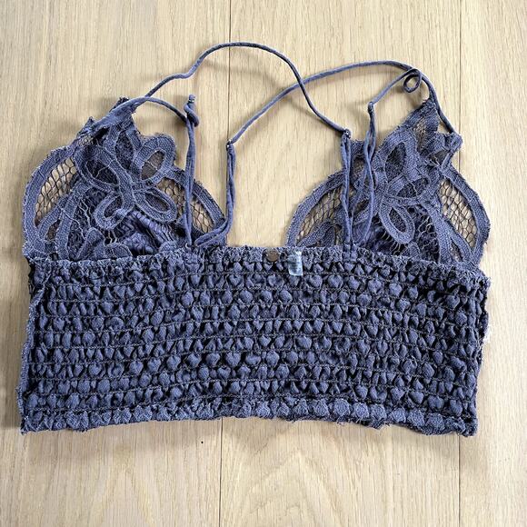 Free People Adella Bralette Purple Lace Size Large - Picture 5 of 5